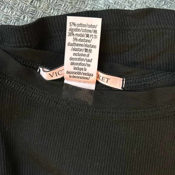 Victoria Secret Mesh Trim Soft Ribbed Tank Sleepshirt ~ NEW - Picture 7 of 7